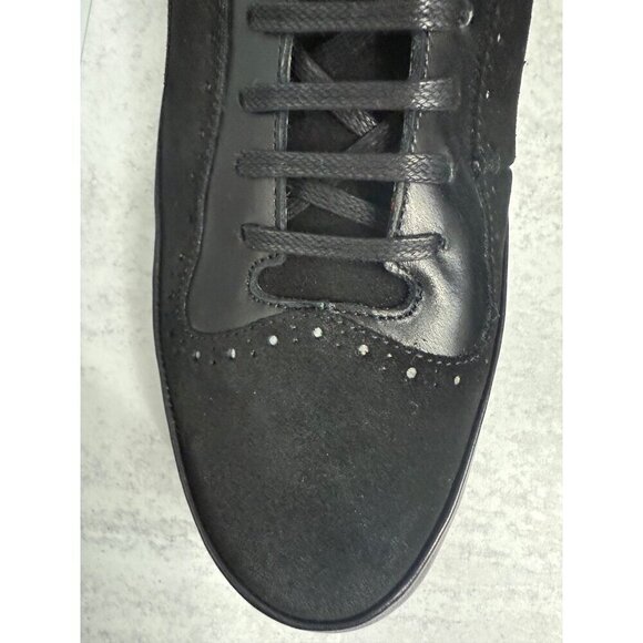 NIB Freeman Plat Mens‎ Court Mid Black Leather & Suede Hi-Top Sneakers Size 12 - Picture 4 of 13